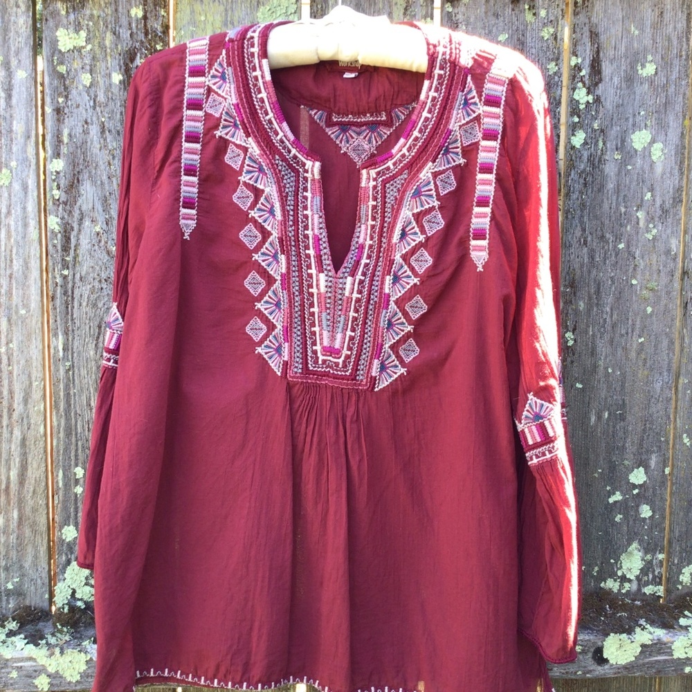 Johnny Was Embroidered Blouse, L, EUC.
